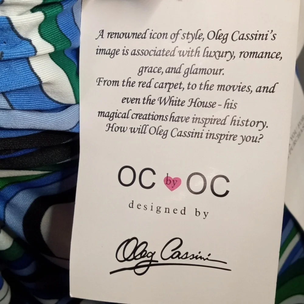Oleg Cassini Blue and Green Sleeveless Sundress size 14 NWT